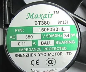 Оригинальный вентилятор MAXAIR с алюминиевой рамой AC380V 34W 0.11A |