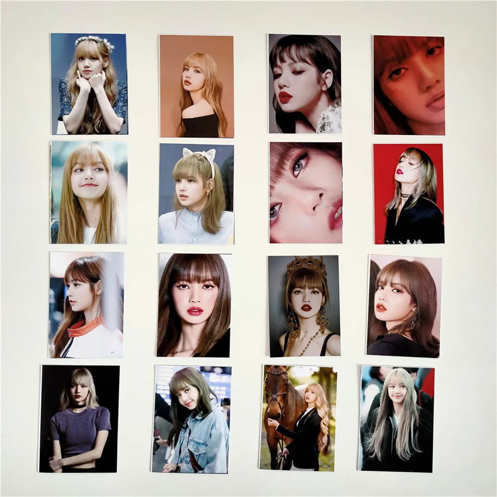 LISA 16 шт./компл. Kpop Blackpink Фотокарта альбом поступления Лиза Роза Джинни JISOO Роза kpop Blacpink фотоальбом lomo карта Почтовые открытки - Цвет: LISA
