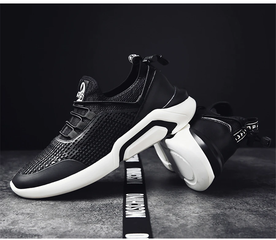 CREDRIZK/черные мужские кроссовки; спортивная обувь; легкая обувь; zapatillas hombre Deportiva; Брендовая обувь для бега; мужская обувь на шнуровке; chaussure homme