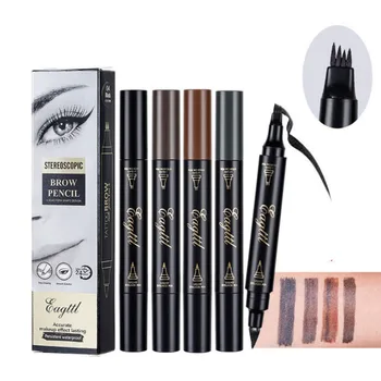 

4-tips Makeup Eyebrow Pen Eyeliner Long-lasting Waterproof Double Tattoo Eyebrow Pencil Liquid Eyeliner Wholesale