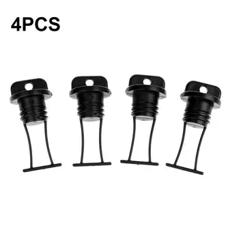 

4PCS Hull Drain Plug Black Plastic Boat Accessory Kit Kayak Canoe Boat Drain Plug Replacement Parts For Outdoor Water Sports