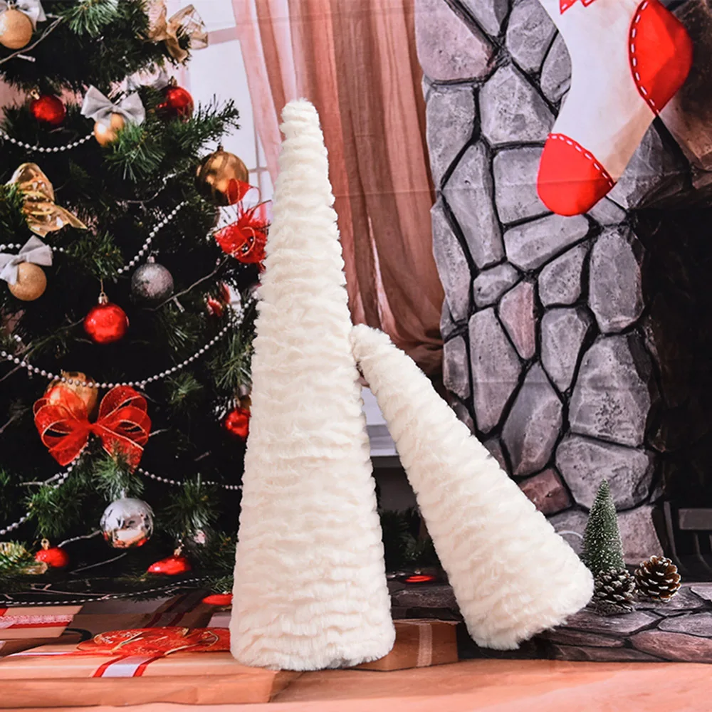 

45cm Artificial White Mini Christmas Tree With Plastic Stand Holder Base For Home Christmas Party Decortaion