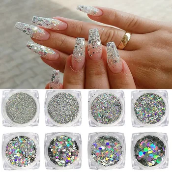 

1 Box Colorful Nails Powder Sliver Glitters Nail Powder Polish Flakes DIY Nail Art Decorations