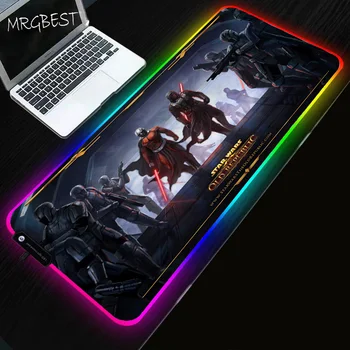 

MRGBEST Star Wars Gaming Mouse Pad Player with RGB Backlit Mause Large Anime XXL Mousepad for Desktop Keyboard LED Mat 7 Colors