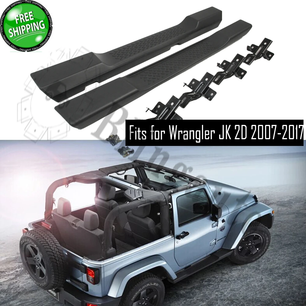 Fits for Jeep Wrangler JK 2 DOOR 2D 2007 2017 2Pcs left right running board  side steps nerf bar car pedal side stairs|Nerf Bars & Running Boards| -  AliExpress