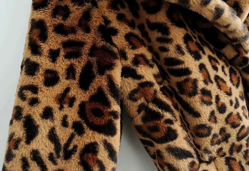 Новые плотные женские леопардовые пальто средней длины Тедди пальто тонкие повседневные однотонные куртки женская теплая зимняя верхняя одежда WWM1742