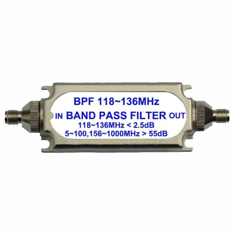 SMA соединитель полосы пропускания фильтра BPF 118-136MHz для свободного воздушного диапазона 50Ω Аксессуар подходит для свободного воздушного диапазона