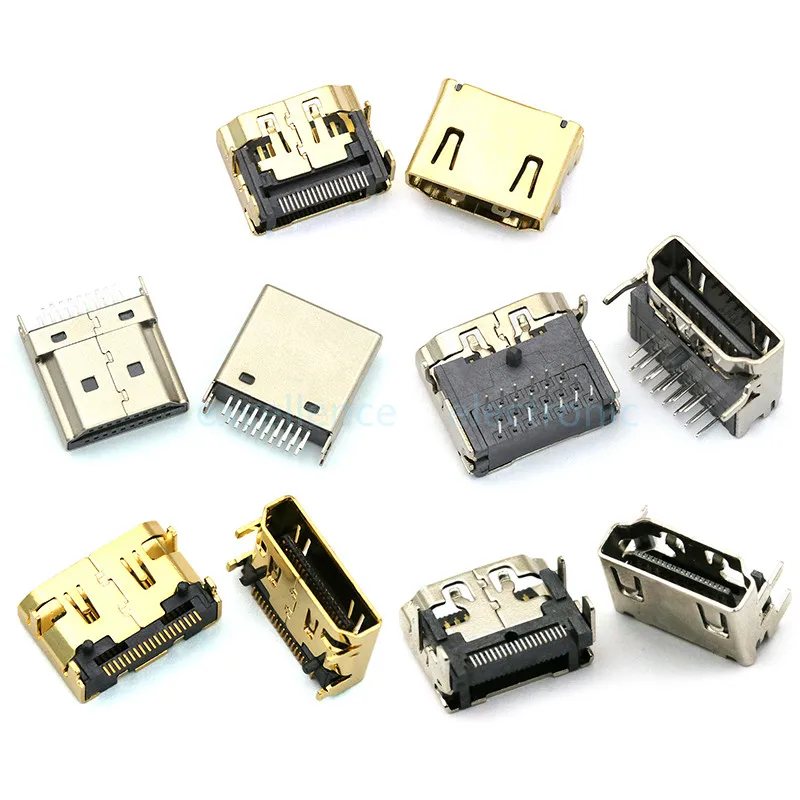5-Pack HDMI HD Interface Connector - Vertical Right Angle SMD Socket