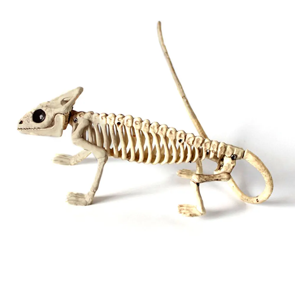

1pc Halloween Horror Animal Decoration Iguana Frog Bat Skeleton Model Haunted House Props Decoration