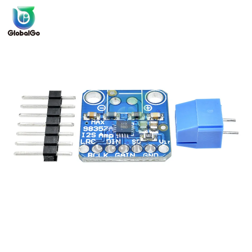 MAX98357 I2S класса D подойдет как для повседневной носки, так модуль усилителя 7Pin Мужской конвертер аудио Плата усилителя мини стерео усилитель модуль 3,3 V-5 V