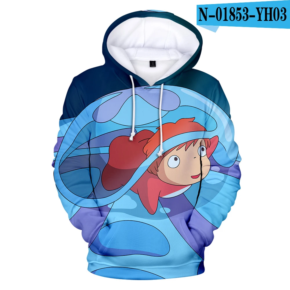  Anime Ponyo on the Cliff 3D Hoodies kids/men/women Hot sale sweatshirt Cartoon Ponyo on the Cliff 3