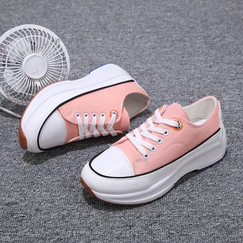 

Flat Shoes Women Spring and Summer Chic Canvas Shoes Rocking Sneakers Dropshipping Female Casual Sneakers Low Top W31-58