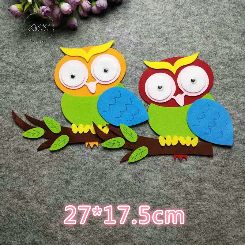 Owl House Non Woven Felt DIY Kindergarten Wall Paste Decoration Beautiful Moon Leaves Cute Classroom Decoration Stickers Patch