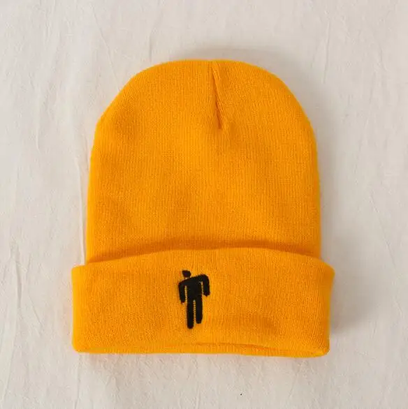 yelloe women's hat autumn and winter new Billie Eilish knit hat headdress hip hop hat wool hat Europe and America men and women - Цвет: yelloe