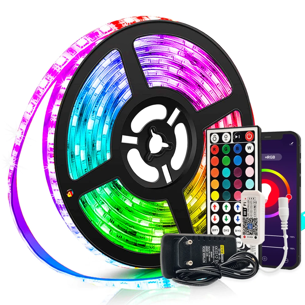 Led Strip Lights Bluetooth Alexa Voice Control Luces Rgb 5050 Smart Luz 12v  Flexible Lamp Tape For Festival Fita Room Tira Decor - Led Strip -  AliExpress