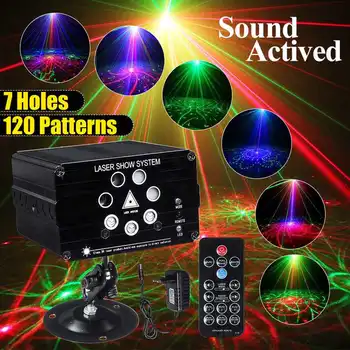 

120 Modes Sound Activated Party Light Strobes Laser Light 9W RGB LED Light Christmas DJ Club Home KTV Party Show Bar