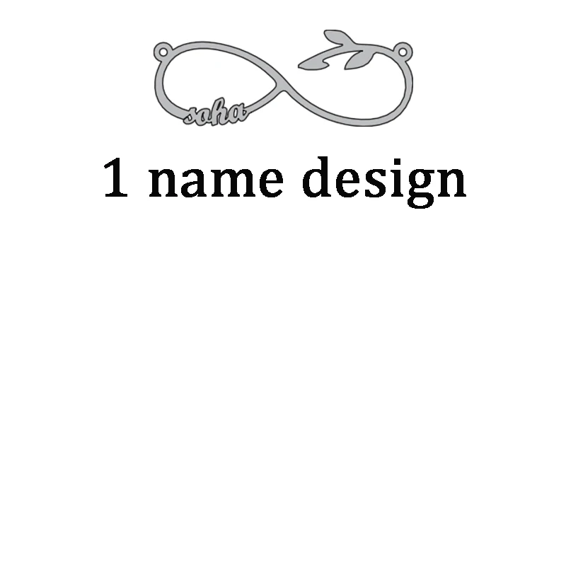 1 name style 4 Atoztide, новинка, нержавеющая сталь, персонализированное имя пары на заказ, ожерелье, золотое колье, ожерелье, бесконечность, кулон, именная табличка, подарок - Окраска металла: 1 name style 4