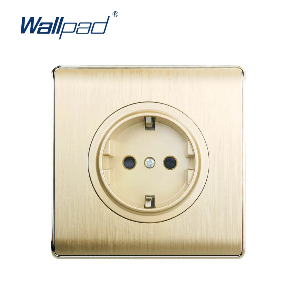 Европейская немецкая настенная розетка Wallpad электрическая Золотая матовая