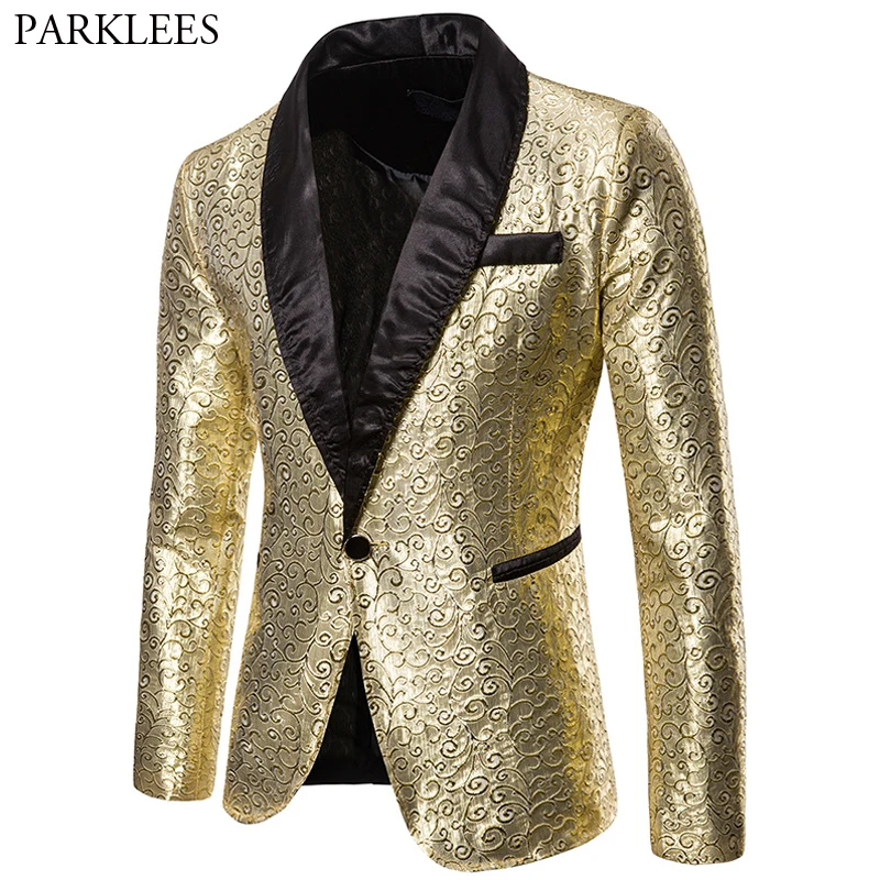 Мужской блейзер из жаккардовой ткани бронзированный Золотой Блейзер