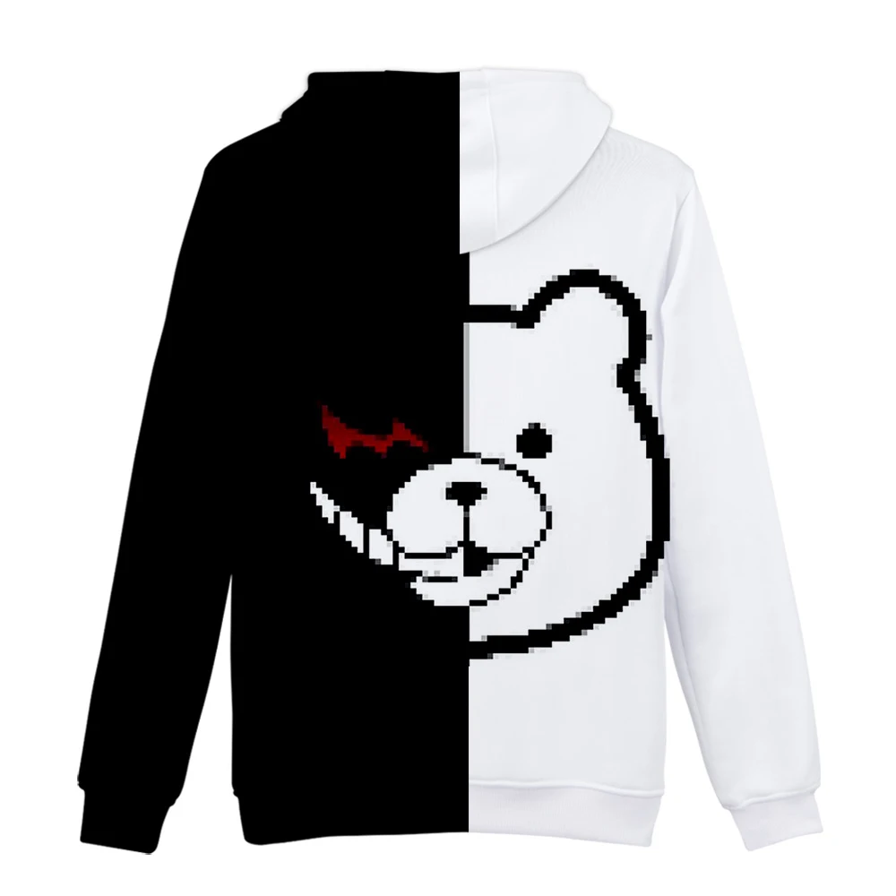 Danganronpa толстовка с медведем Косплей Монокума костюм черно-белые толстовки Аниме толстовки kawaii Толстовка Детские 3d толстовки