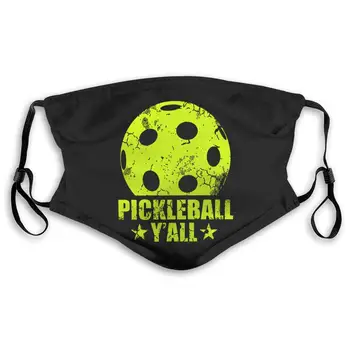 

Pickleball Y'all Anti Dust Half Face Mouth Mask with PM2.5 Filters 5 Layers of Protection for Men and Women Black