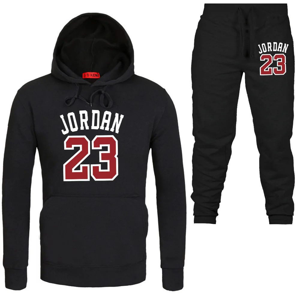 

Spring And Autumn Casual Hoodie Suit Layered plus Velvet Printed Coat Loose-Fit Hooded Sports Set