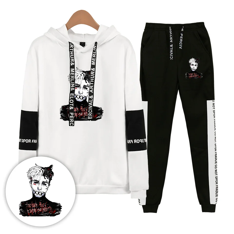 Новые осенние толстовки XXXTentacion, спортивные штаны для мужчин и женщин, высококачественные и недорогие комплекты из двух предметов XXXTentacion