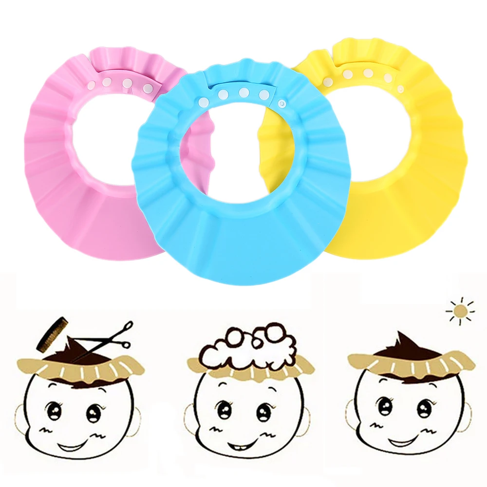Baby Shower Caps Shampoo Cap Wash Hair Kids Bath Visor Hats Adjustable Shield Waterproof Ear Protection Eye Children Infant | Дом и сад