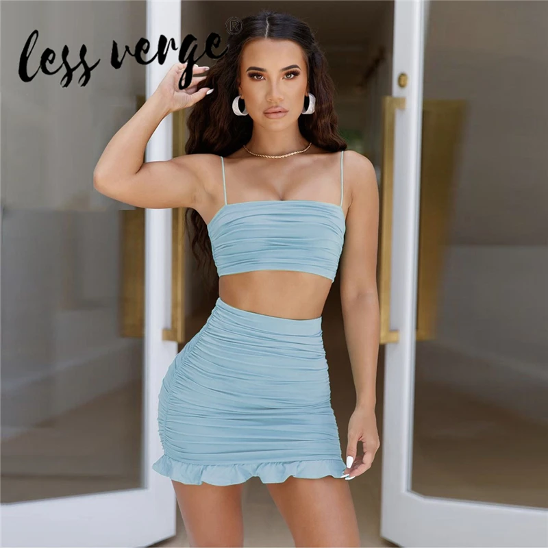 Женский летний комплект Lessverge из двух предметов топ на бретелях-спагетти