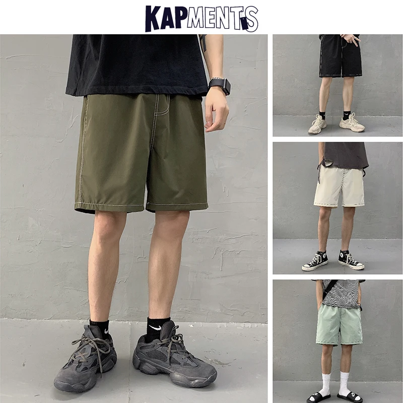 Casual Shorts Harajuku Striped Korean Summer Mens Fashions Black KAPMENTS 5-Colors