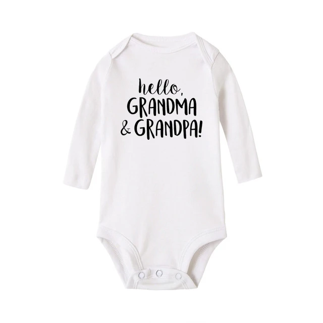 A4 Костюм для новорожденных с надписью «Grandma I'm Coming»; боди с длинными рукавами для маленьких мальчиков и девочек; хлопковые комбинезоны; Забавный комбинезон для младенцев - Цвет: A4