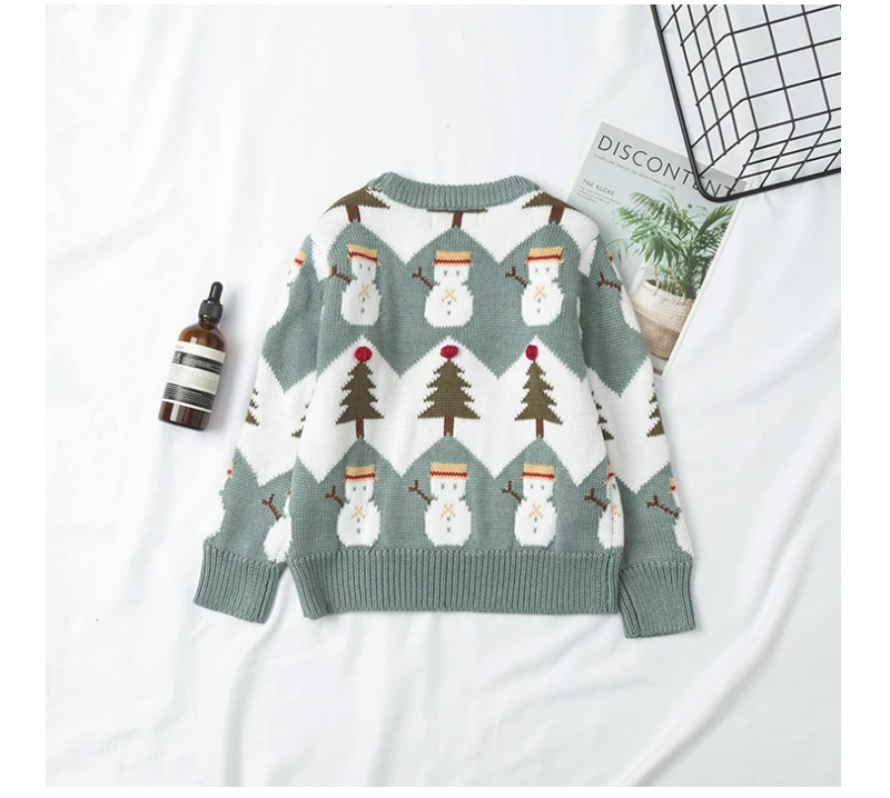 Family Matching Sweater Knitting Snowman Sweaters Christmas Tree Pullover Mom Daughter Son Warm Clothes Two Colors Outwear 2019_12.jpg_.webp