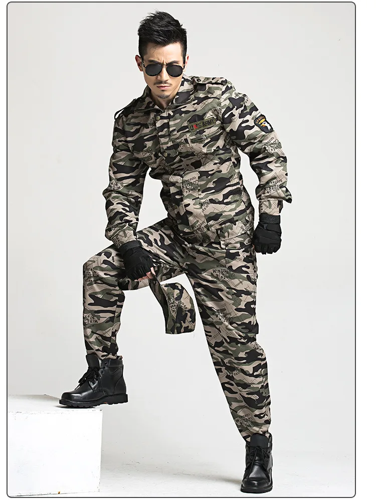 Camouflage Set4 Военная Тактическая форма, военная армейская одежда, мужская камуфляжная одежда, спецназ, солдат, тренировочная одежда, одежда, комплект со штанами - Цвет: Camouflage Set4