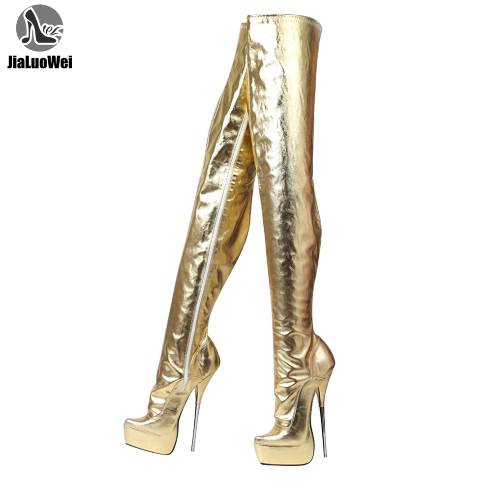 jialuowei Brand New 22CM Super High Heel Pointed toe Platform Over the