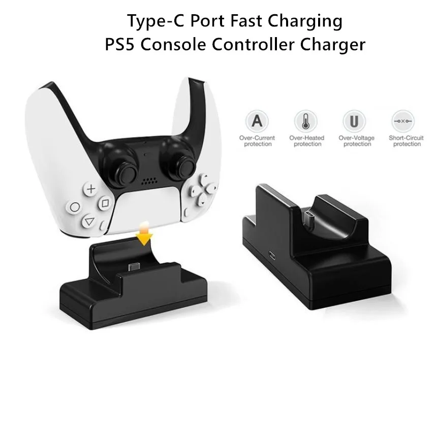 

Charging Dock for PS5 Wireless Gamepad Single Charging Type-C Port Fast Charging PS5 Console Controller Charging Station Charger