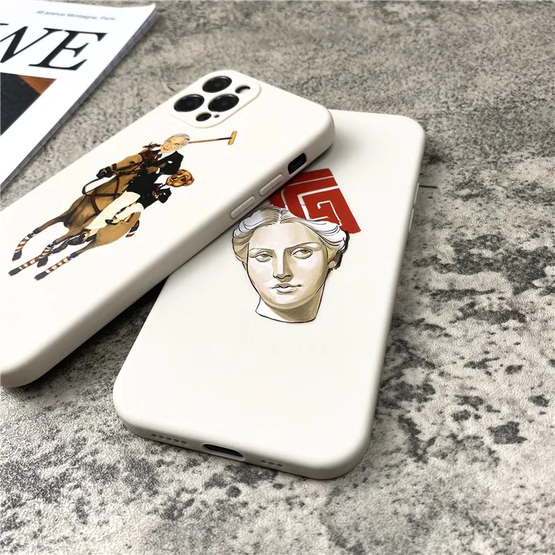 Luxury David statue soft Case For iPhone 11 12 Pro Max mini 7 8 6 6S Plus XR X XS MAX se Liquid silicone phone Cover fundas capa