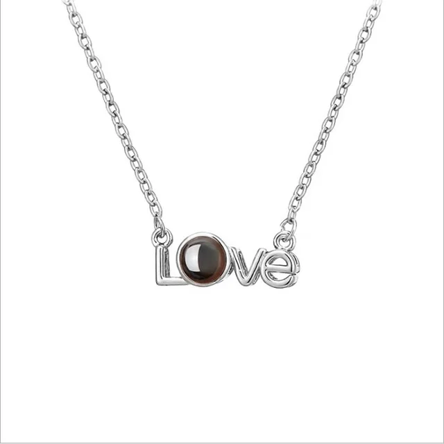 Новинка 100, медное ожерелье с надписью I love you, вечерние ювелирные изделия, ожерелье, подарок на день Святого Валентина - Окраска металла: Титановое покрытие