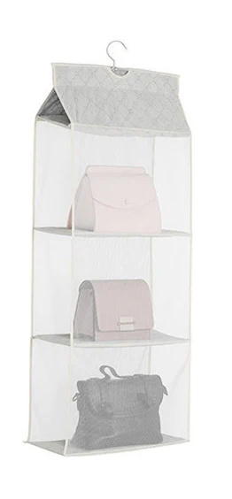beige 3layers Для нового IPad 2/3/4 кармана сумки Органайзер для подвесного тренинга прозрачная защита от пыли, висящий Кошелек Сумочка Сумка-тоут сумка-Органайзер для хранения в шкафу багажной сетки - Цвет: beige 3layers
