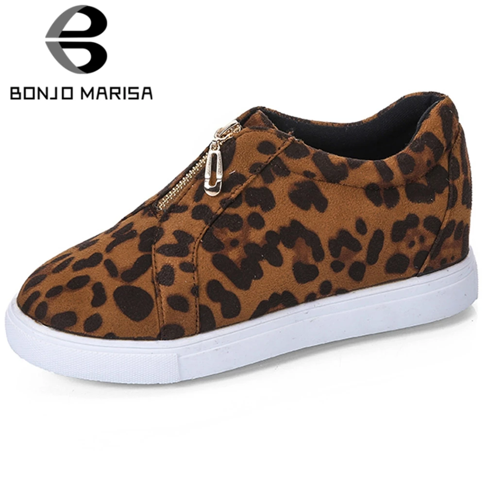 

BONJOMARISA 2020 New Arrival INS Hot Print Flats Daily Casual Flat Platform Loafers Women High Quality Leisure Shoes Woman