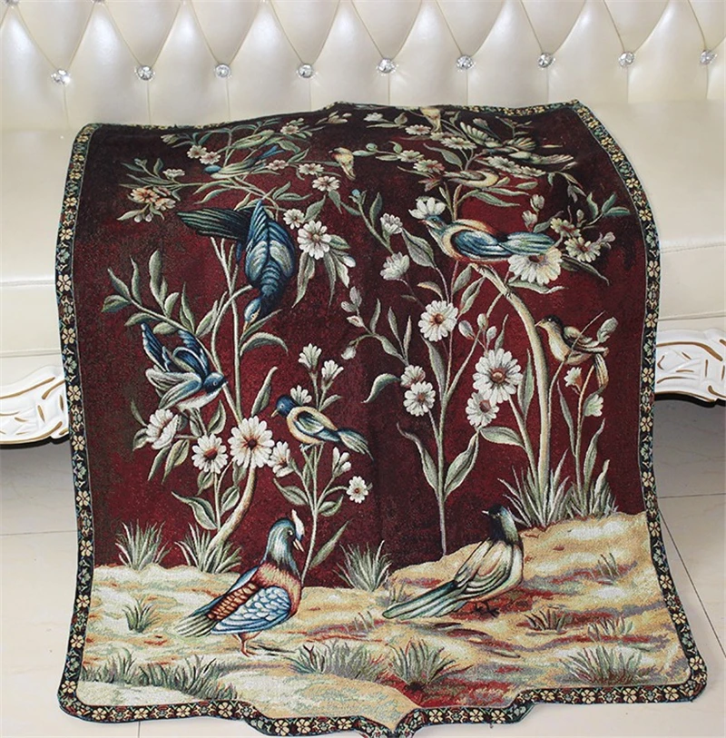 Красивый гобелен 100% хлопок тканый украшение для дома цветы и птицы детей на на|woven