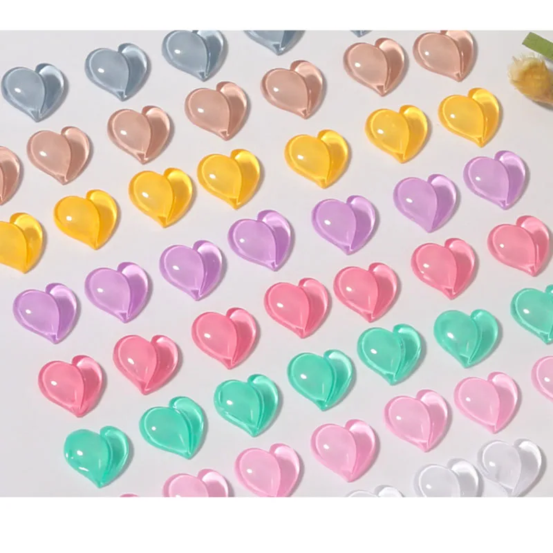 20pcs 8mm Peach Heart Aurora Rhinestones Candy Color 3D Nail Art Ceramic Glass Shape Resin Decorations$#$ | Красота и здоровье