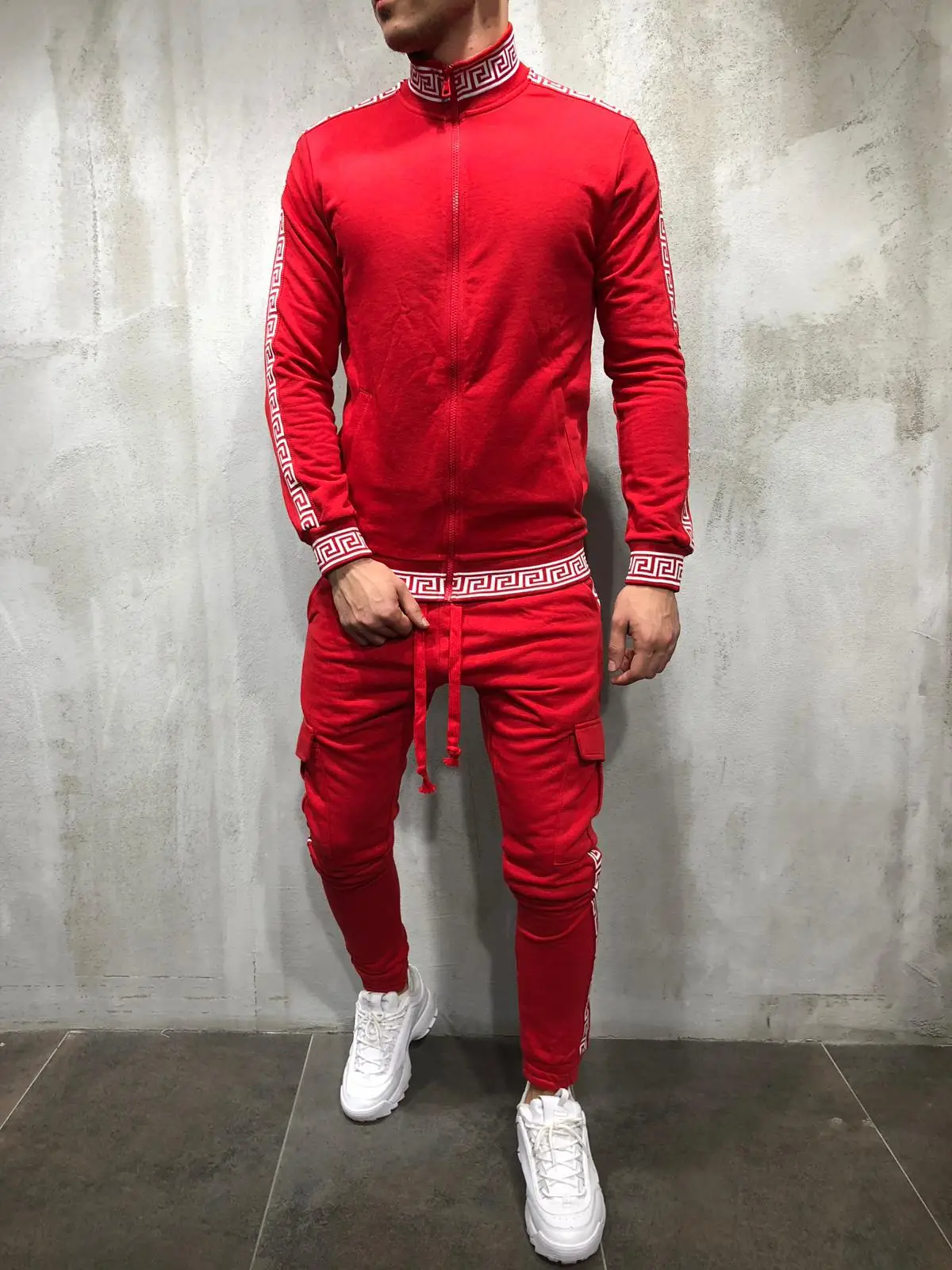 

2019 Autumn And Winter New Style Hot Selling Europe And America Men's Cool Pattern Printed Casual Sports Hoodie Suit