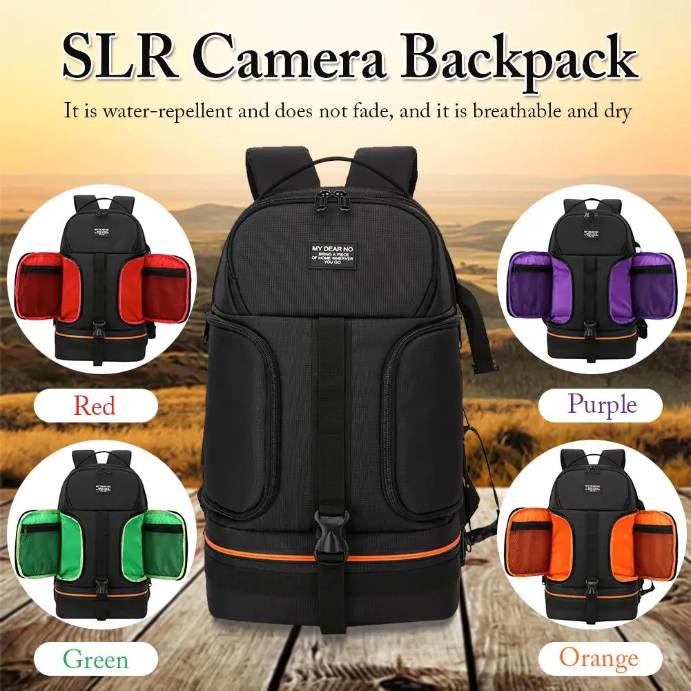 

SLR Camera Backpack Waterproof Breathable Wear-resistant Shock-resistant 15.6IN Notebook Padded Customized Partition Rain Cover