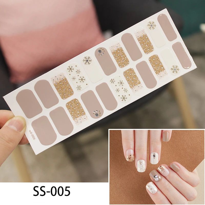 SS-005 Блестящая Серия, модные переводные наклейки для ногтей, Коктейльная коллекция, маникюр, сделай сам, лак для ногтей, полоски, обертывания, вечерние - Цвет: SS-005