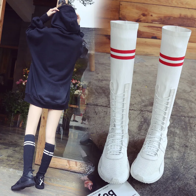 

Exceed Crossing Bandage High Help Shoe Woman School Ventilation Boots