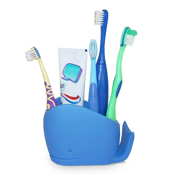 

Creative Cute Silicone Whale Toothbrush Holder Shaving Makeup Brush Holder Toothpaste Storage Case Stand Bathroom Accessories