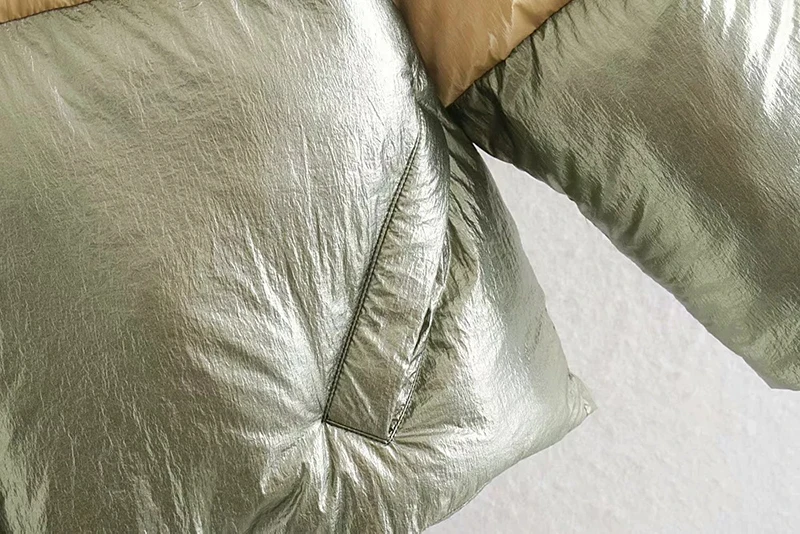 Женские зимние куртки с капюшоном, короткое теплое пальто, глянцевый пэтчворк короткий пиджак, Новая женская парка, зимние пальто, верхняя одежда
