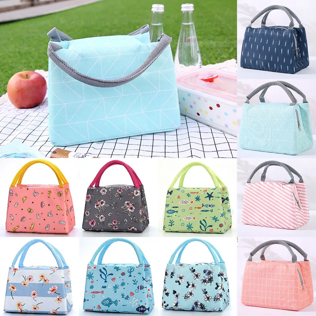 

2019 Unisex Outdoor insulated Lunch Food Box Bag Fashion Simple Style Large Bag bolsa merienda Capacity Waterproof Lunch Bag#C10