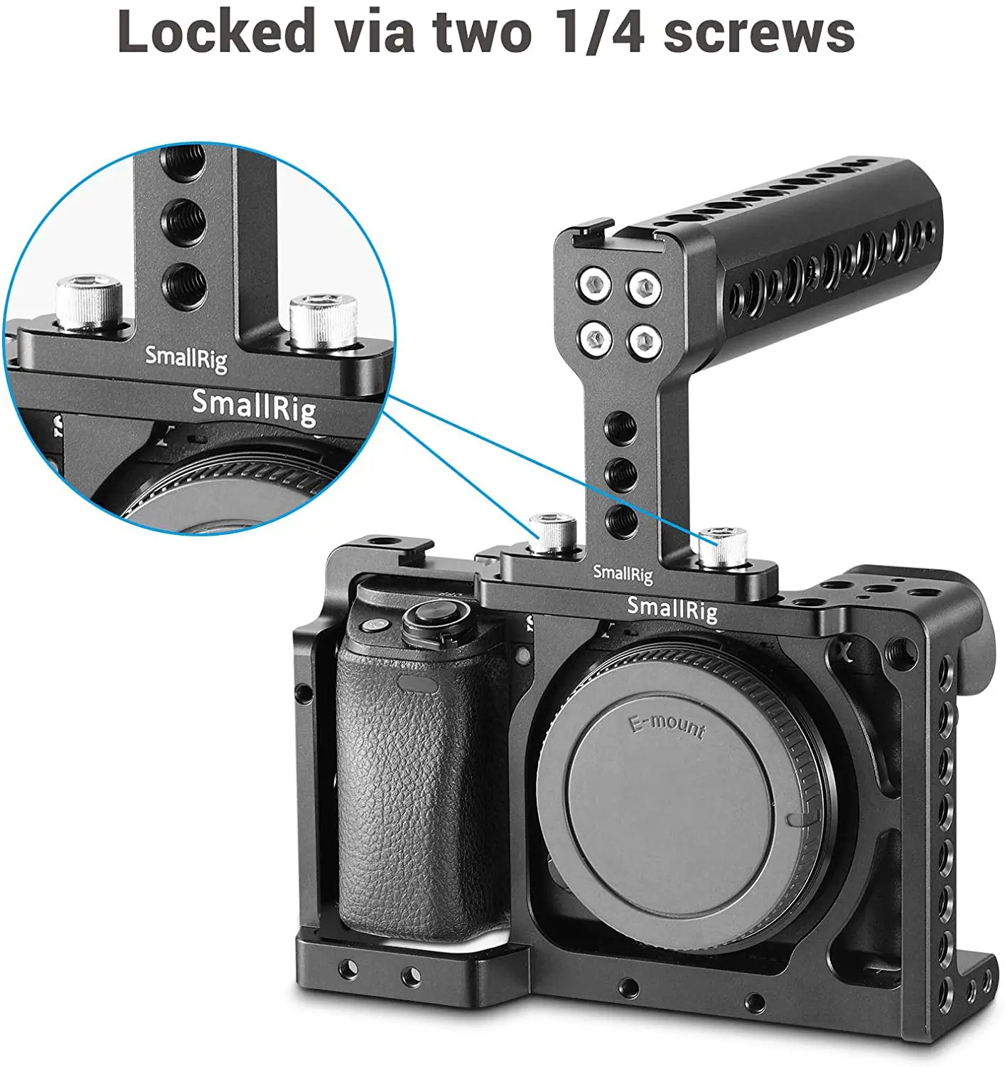 디지털 Dslr 카메라 케이지 모니터 용 콜드 슈 플레이트가있는 SmallRig 범용 탑 핸들 그립 LED 마이크 슈 마운트 DIY