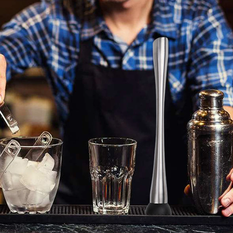 Cocktail Muddler Barware Mojito Cocktail Stainless Steel Bar Mixer DIY Drink Fruit Crushed Ice Barware Home Restaurant Bar Tool